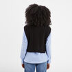 Pull poncho col roul&eacute; sans manches noir femme