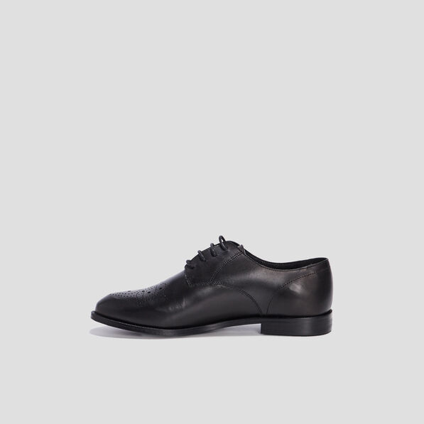 derbies plates en cuir noir femme Derbies plates en cuir noir femme