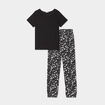 Ensemble pyjama pantalon t-shirt coton noir femme