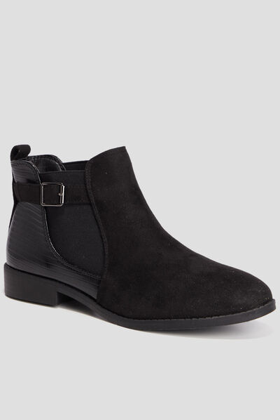 Bottines chelsea avec boucles noir femme