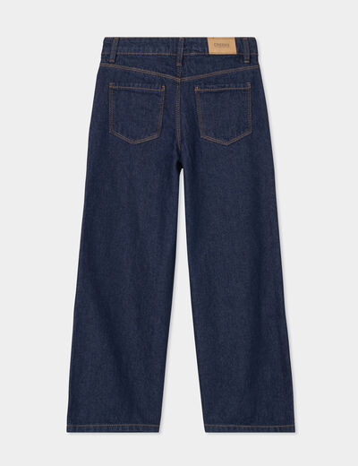 Jeans large 5 poches coton Creeks denim brut fille