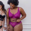 Tanga en dentelle Ingrid violet femme grande taille