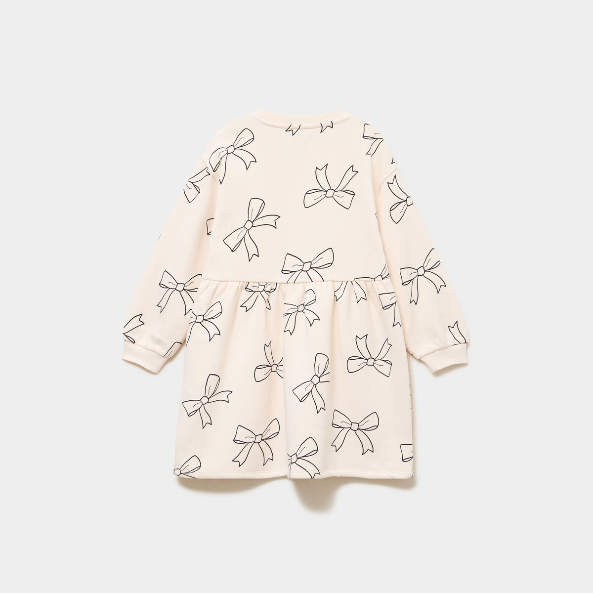 Robe sweat molletonn&eacute;e ample courte beige fille