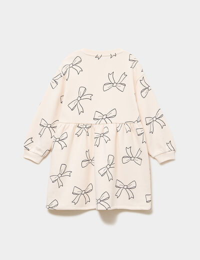 Robe sweat molletonn&eacute;e ample courte beige fille