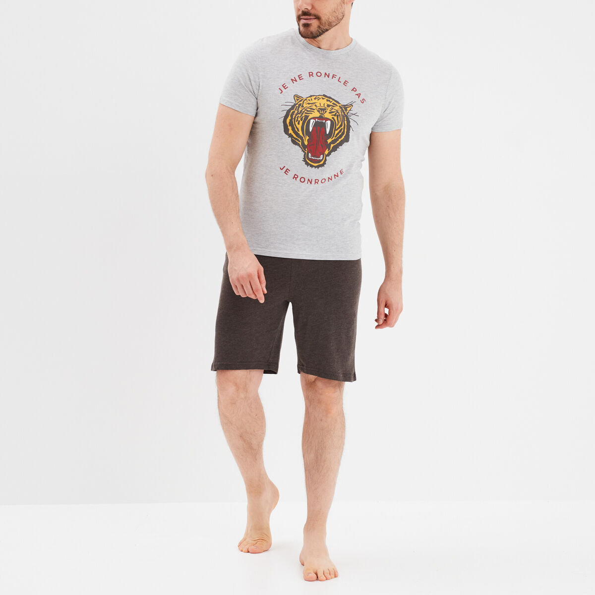 Ensemble pyjama 2 pièces gris homme