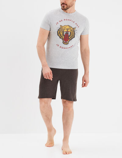 Ensemble pyjama 2 pièces gris homme