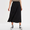 Jupe midi plissée patineuse noir femme