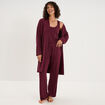 Ensemble pyjama 3 pi&egrave;ces prune femme