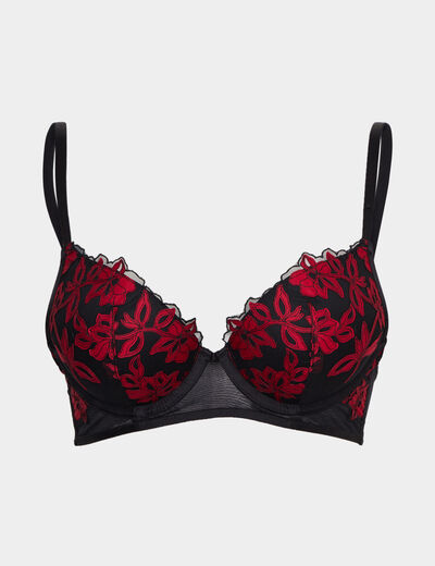 Soutien-gorge maxi push-up paddé rose framboise femme