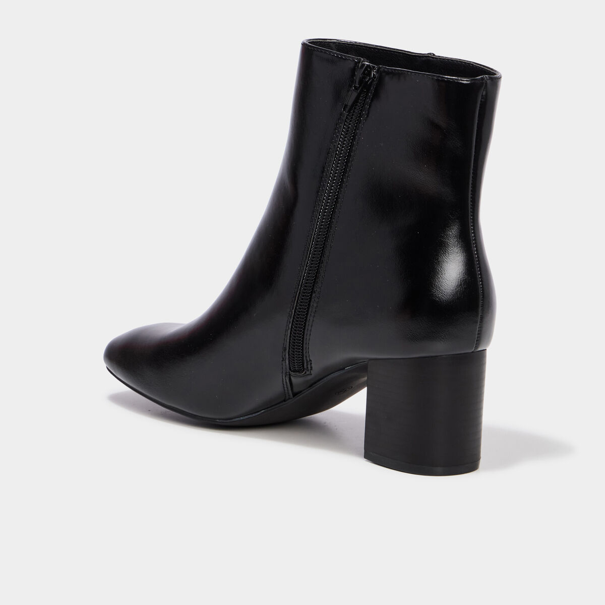 Bottines talon bloc lisses noir femme