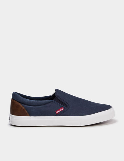 Tennis basses en toile bleu marine homme