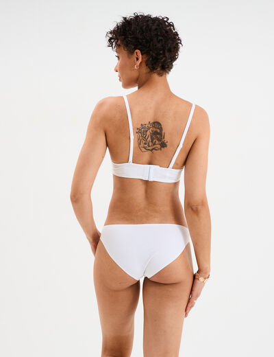 Soutien-gorge bandeau microfibre blanc femme