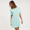 Chemise de nuit manches courtes coton bleu turquoise femme
