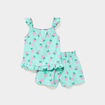 Ensemble 2 pi&egrave;ces d&eacute;bardeur et short bleu turquoise fille
