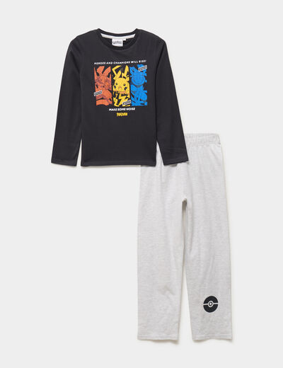Ensemble pyjama pantalon coton Pok&eacute;mon noir gar&ccedil;on