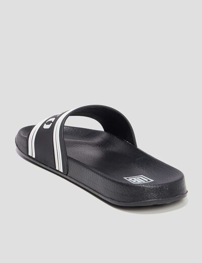 Mules plates noir homme