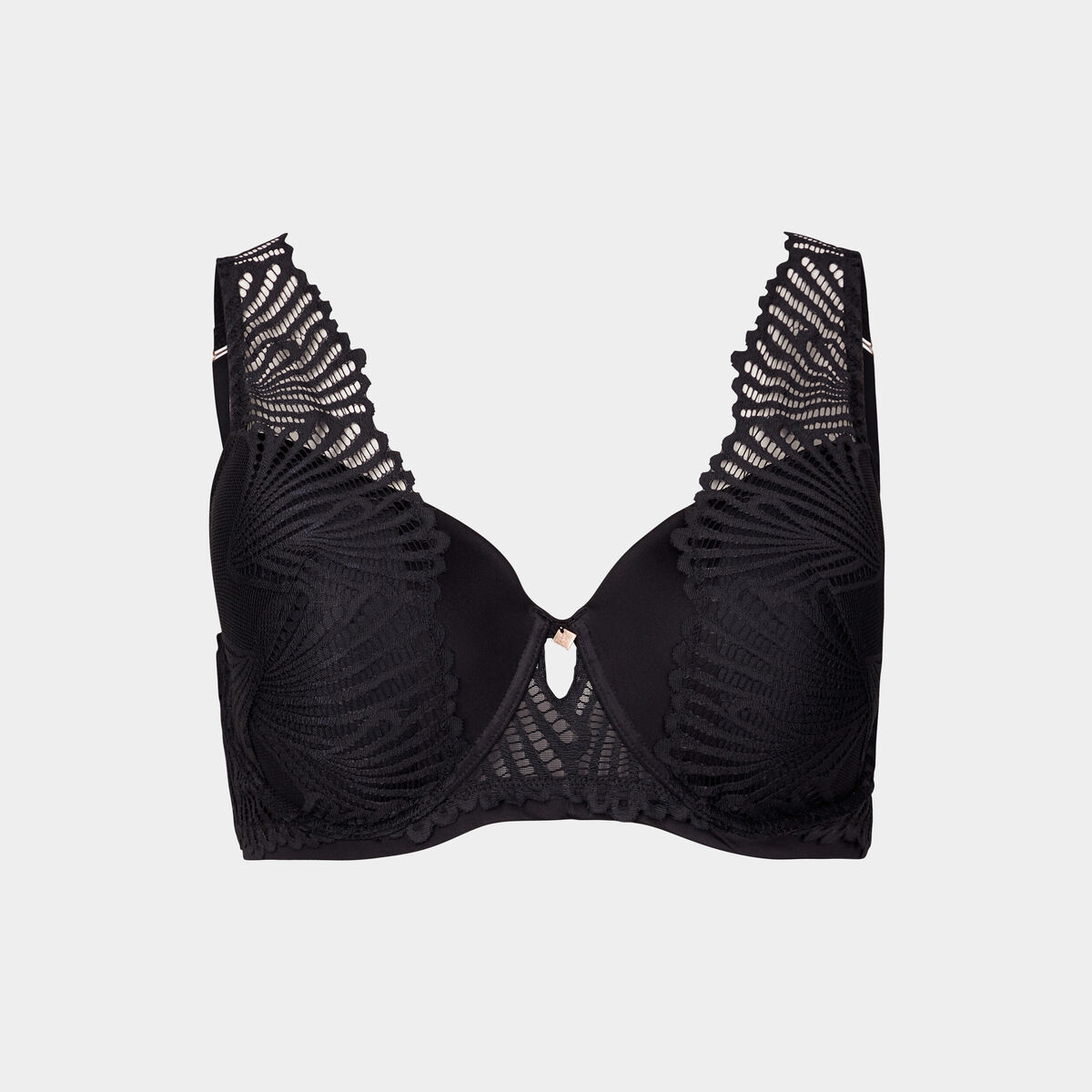 Soutien-gorge foulard à dentelle noir femme grande taille