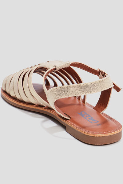 Sandales multibrides Creeks jaune or femme