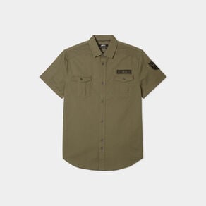 chemise manches courtes liberto vert kaki homme Chemise manches courtes Liberto vert kaki homme