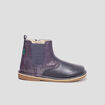 Bottines irisées en cuir Kickers Maelio bleu marine fille