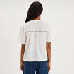 Blouse broderie anglaise manches courtes blanc femme