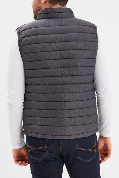 Doudoune légère zippée sans manches gris foncé homme