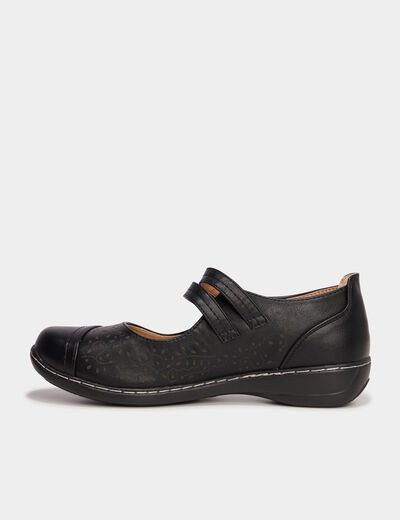 Ballerines pied large à brides noir femme