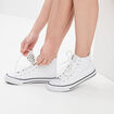 Baskets en toile montantes à lacets blanc femme