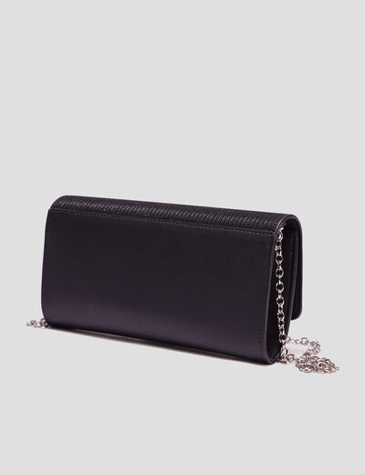 Sac pochette bandoulière chaîne noir femme