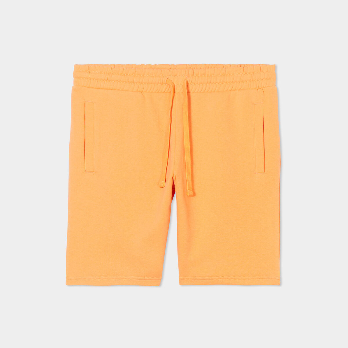 Short jogging molletonné droit orange corail homme