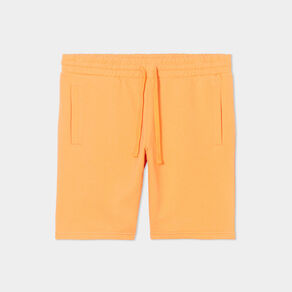 Short jogging molletonné droit orange corail homme