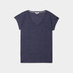 T-shirt col v poche poitrine Creeks bleu marine femme