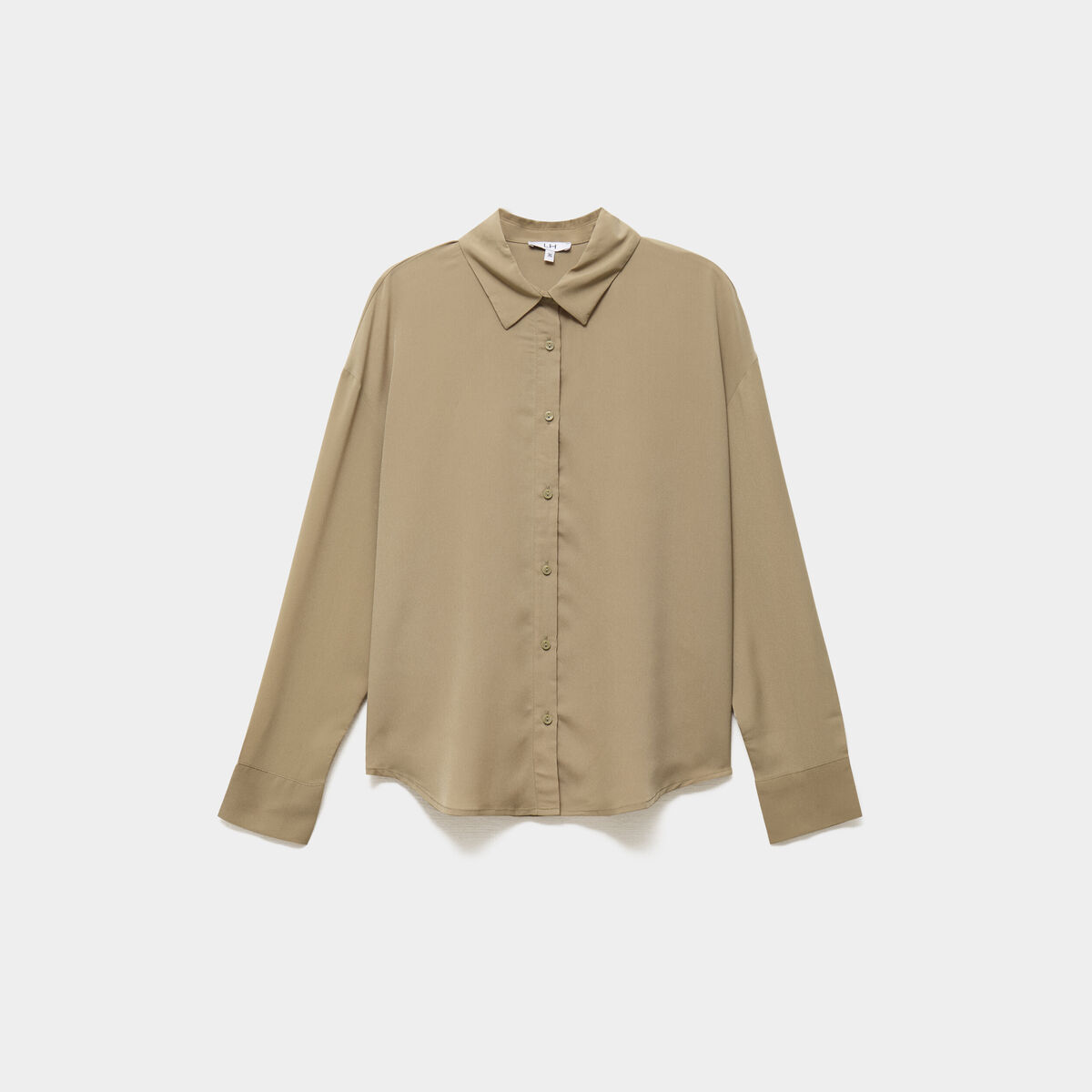 Chemise fluide manches longues vert femme