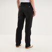 Jean droit taille basse coton denim noir femme