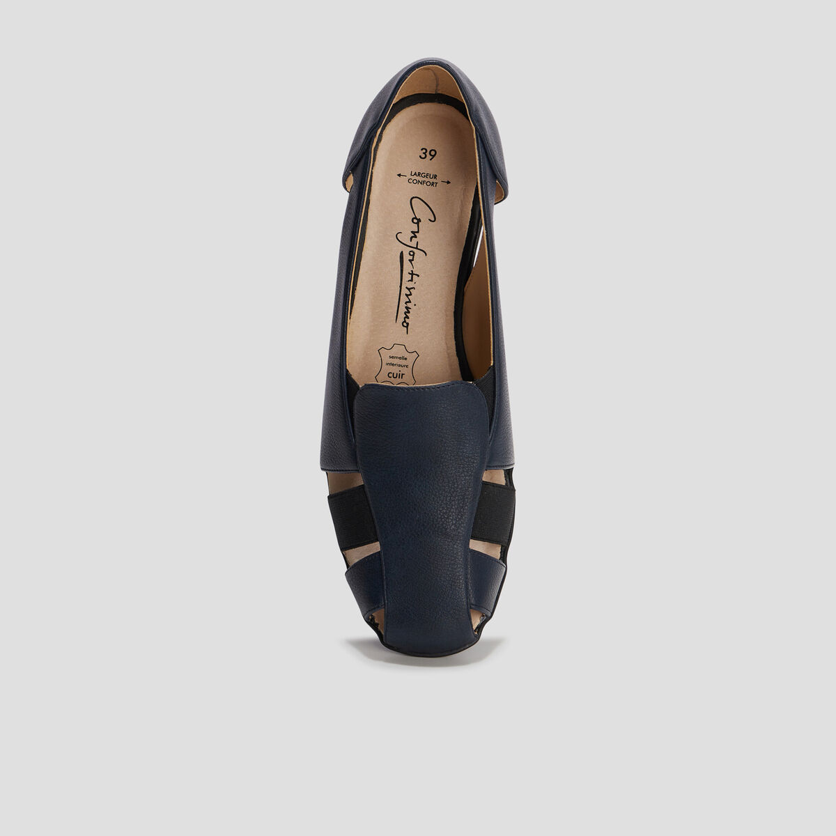 Ballerines pied large bleu marine femme