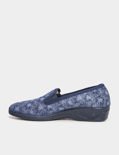 Chaussons compens&eacute;s bleu femme