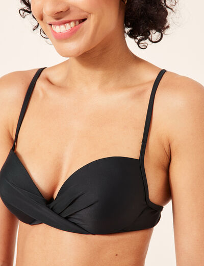 Haut de maillot de bain forme push up noir femme