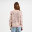 Pull droit col rond manches longues multicolore femme