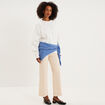 Sweat col rond oversize manches longues blanc femme