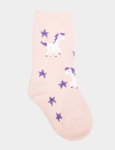 Lot 3 paires chaussettes d'intérieur rose fille