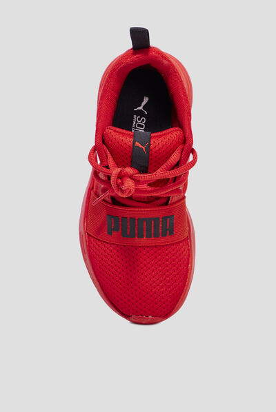 Baskets running à lacets Puma Wired Run rouge garçon