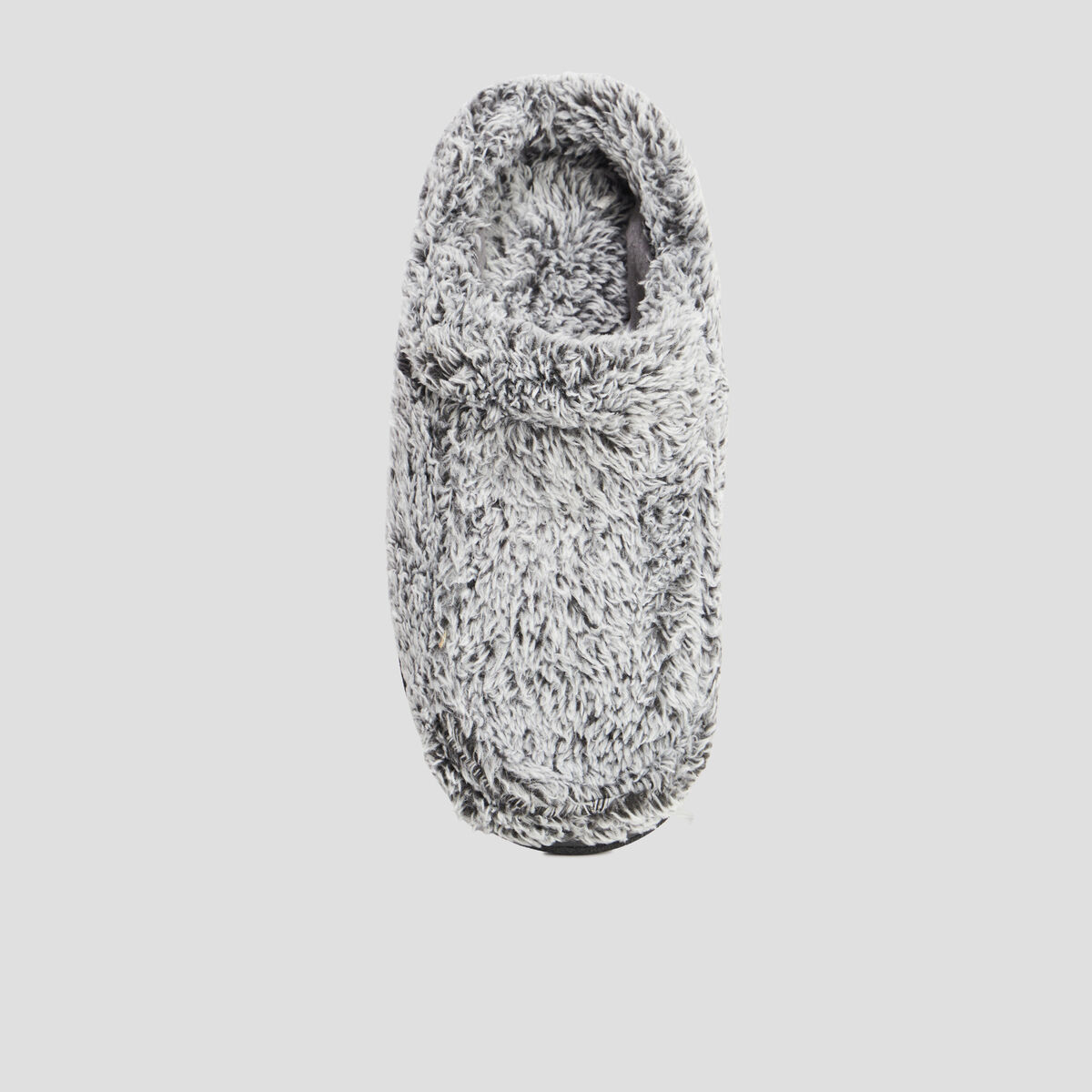 Chaussons bout rond fourrés gris homme