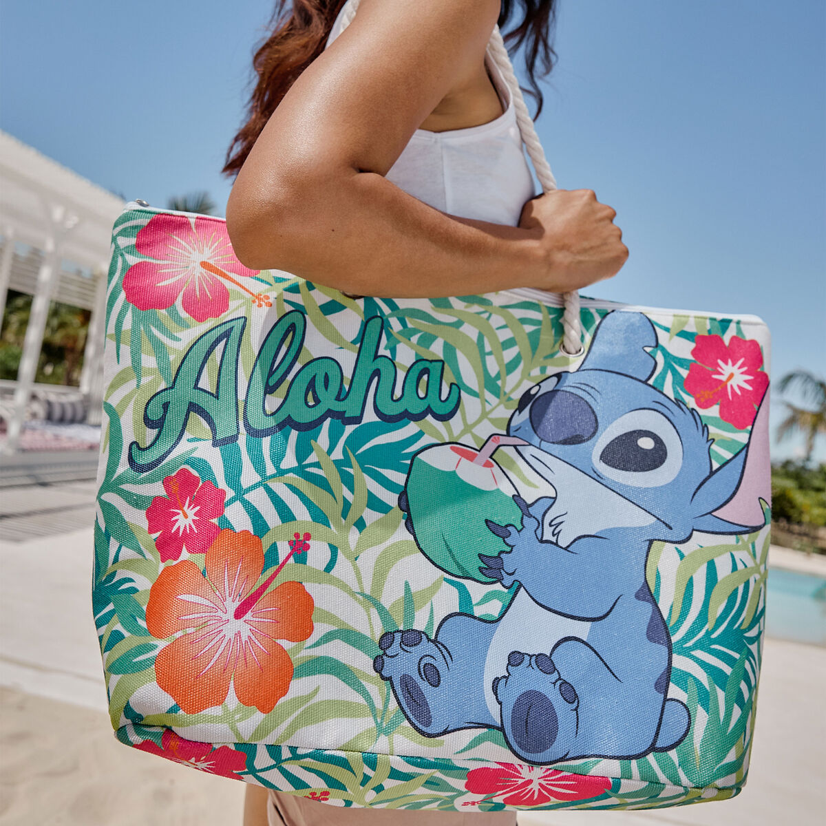 Sac cabas Stitch multicolore femme