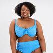Haut de maillot de bain avec fronces bleu femme grande taille