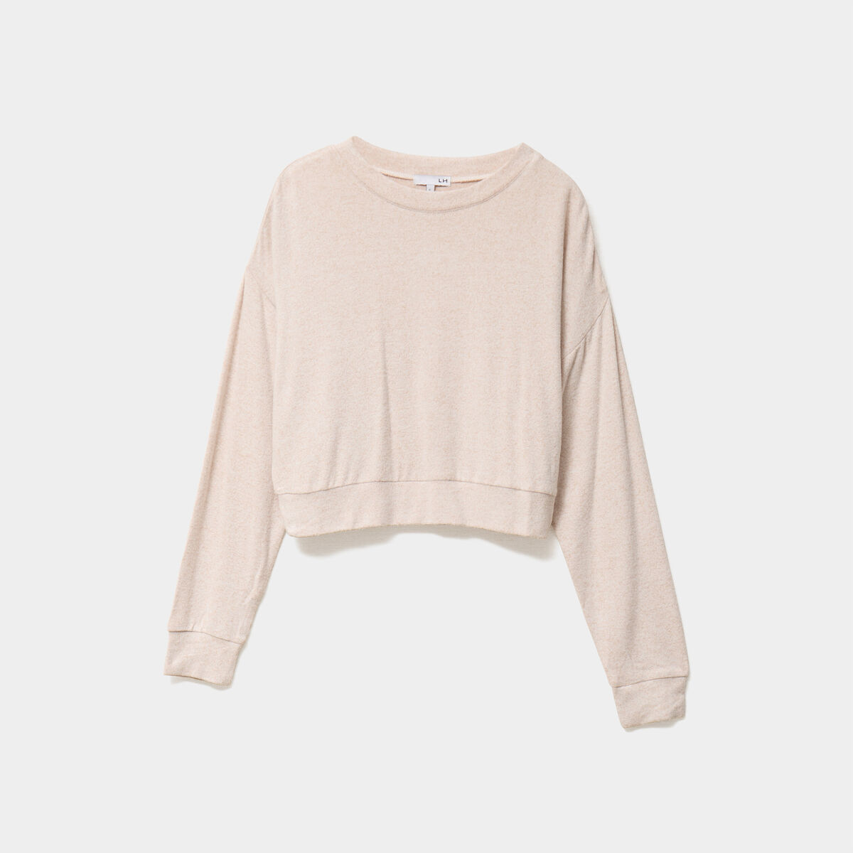 Sweat manches longues chiné sable femme