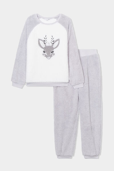 Ensemble pyjama 2 pièces gris femme