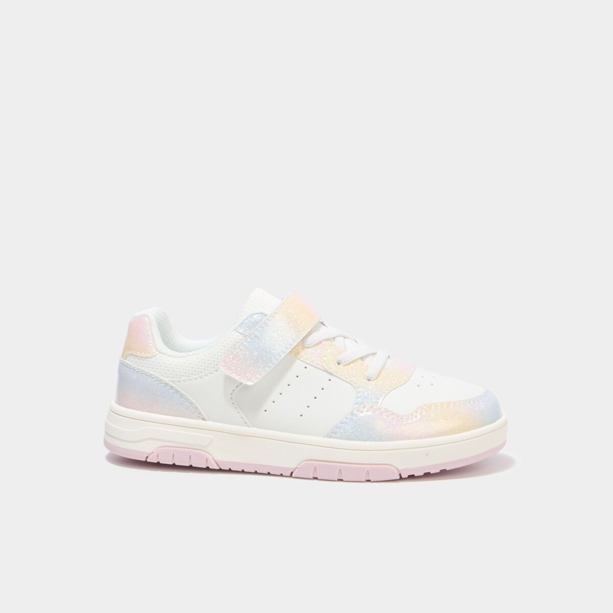 Tennis basses &agrave; scratchs bout renforc&eacute; multicolore fille