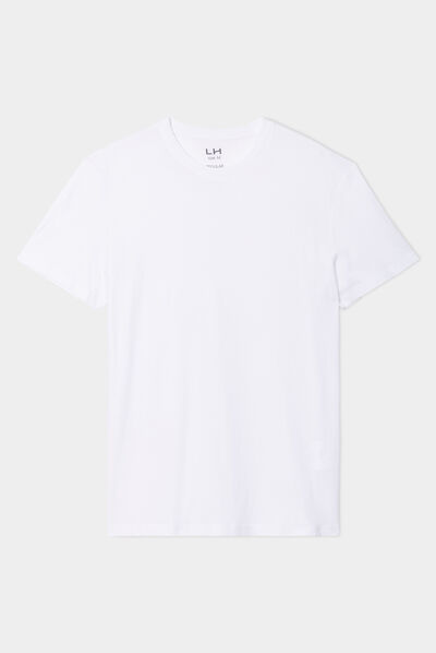 T-shirt en coton manches courtes blanc homme