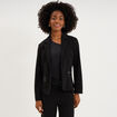 Blazer poches zipp&eacute;es manches longues noir femme