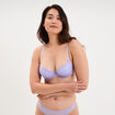 Soutien-gorge corbeille padd&eacute; dentelle parme femme